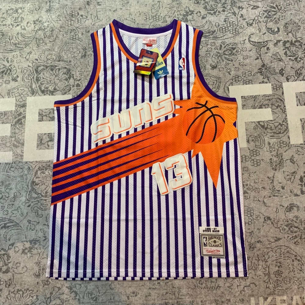 Mitchell & Ness Phoenix Suns Steve Nash Men XL White Purple Jersey New 1996-97